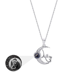 Customizable photo of the moon Projection Necklace  Pendant Jewelry