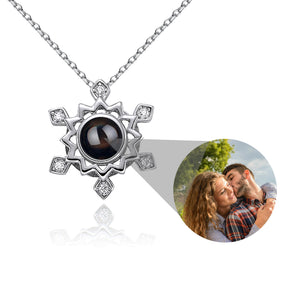 Pendant Custom Photo Flower Necklace 925 Silver Romantic Gift For Girlfriend