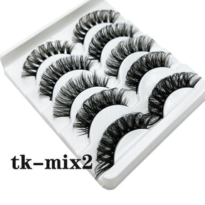 Strip Lashes 10-pairs Fluffy Mink Lashes 3D False Volume Eyelashes