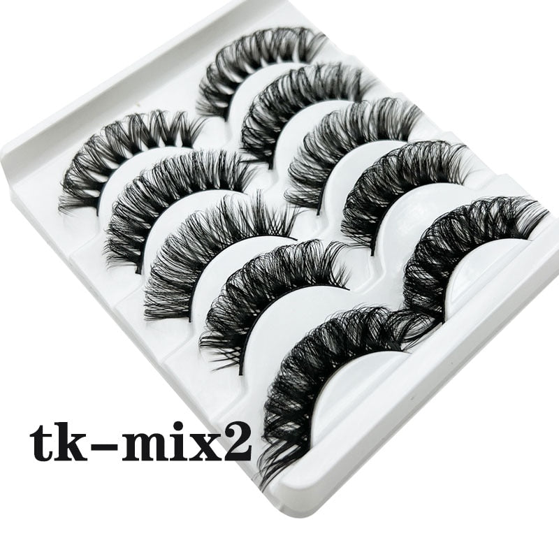 Strip Lashes 10 Paar Fluffy Mink Lashes 3D-Wimpern mit falschem Volumen