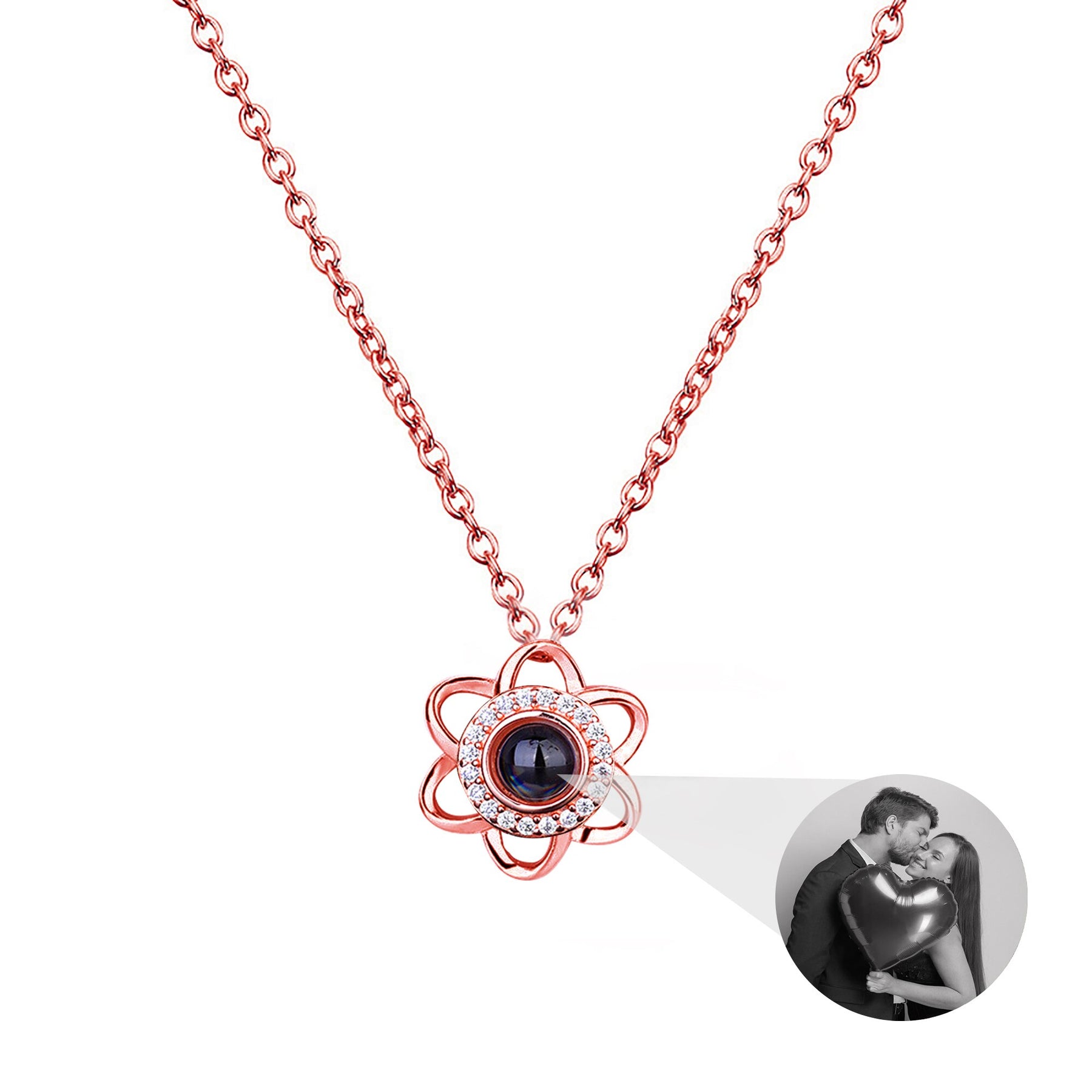 Flowers that can be customized for photosProjection Necklace Pendant Jewelry