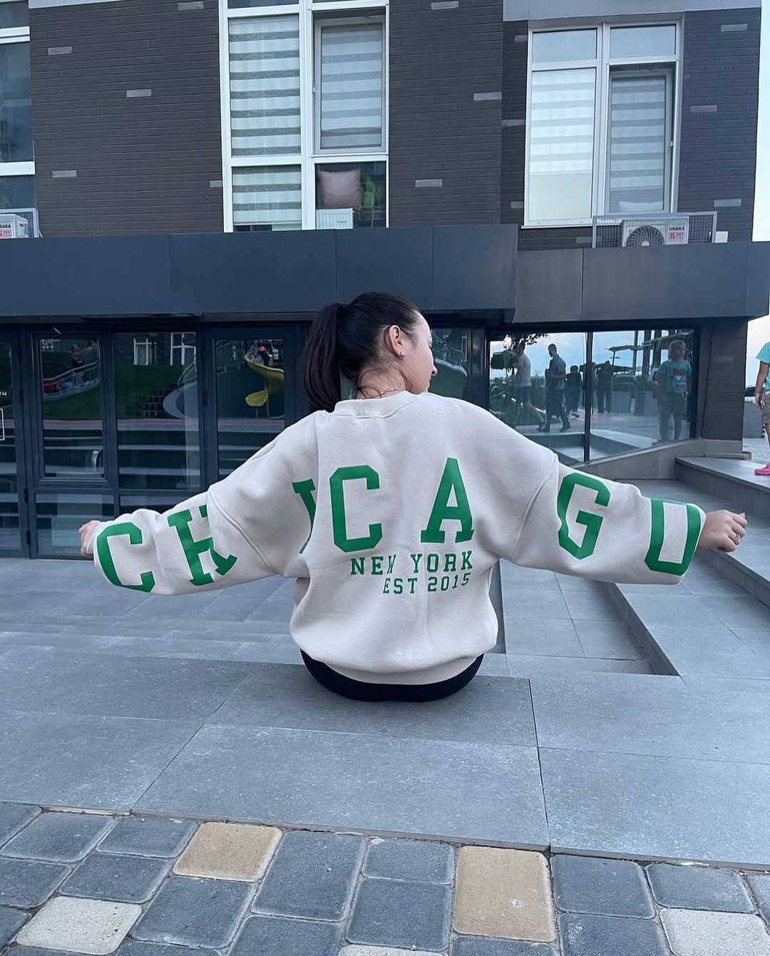 Casual Letters Print Sweatshirt Women Long Sleeve Loose Hoodies Y2k Streetwear