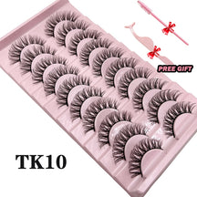 Strip Lashes 10 Paar Fluffy Mink Lashes 3D-Wimpern mit falschem Volumen