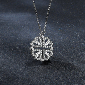 Trendy Flower Magnetic Attract Together Pendant Necklace