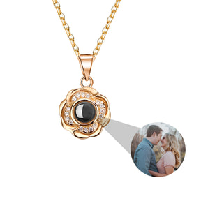 Flowers that can be customized for photos Projection Photo Necklace