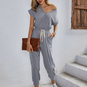 Sexy Casual Polyester Rompers Summer Women's 2022 High Waist Overalls Outfits Jumpsuit with Pocket