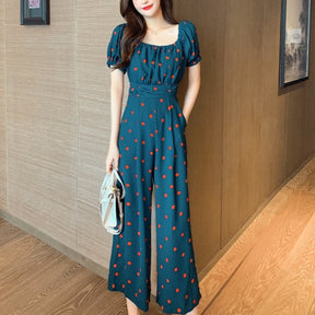 Jumpsuit Summer 2022 Long Overalls Wide Leg Pants for Women Polka Dot Rompers