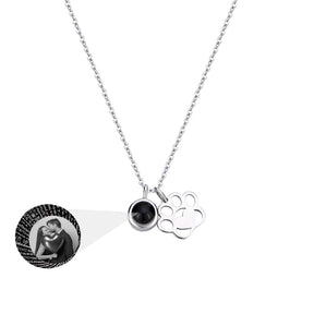 Customized Photo Dog Paws Projection Necklace  Pendant Jewelry For Lover Girlfriend