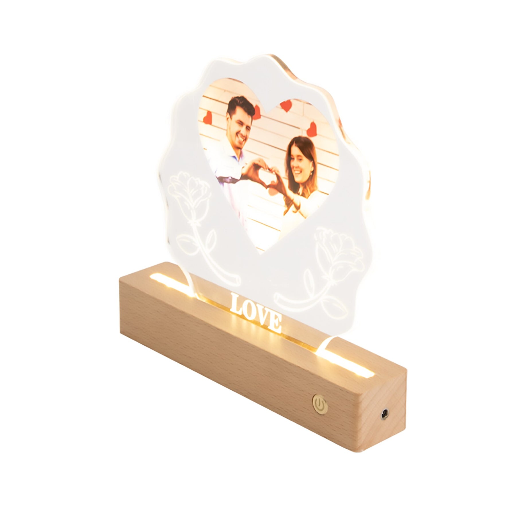 3D Love Lamp Acrylic  LED Night Light Customized Photos Valentines Day Gift