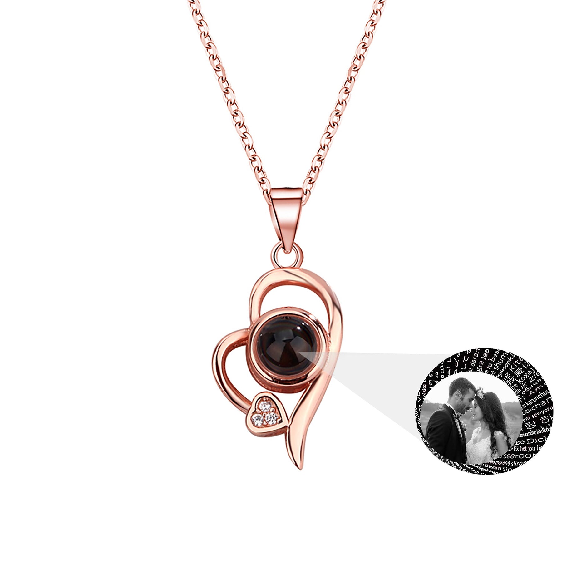 Customized photo projection necklace Couple Romantic Cute Accessories