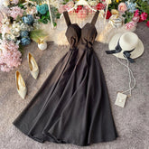 Vintage Long Dress Sexy Spaghetti Strap Backless Bandage Party Dress