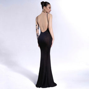 Slip senza maniche Backless See Through Maxi Dress Sexy Skinny Streetwear