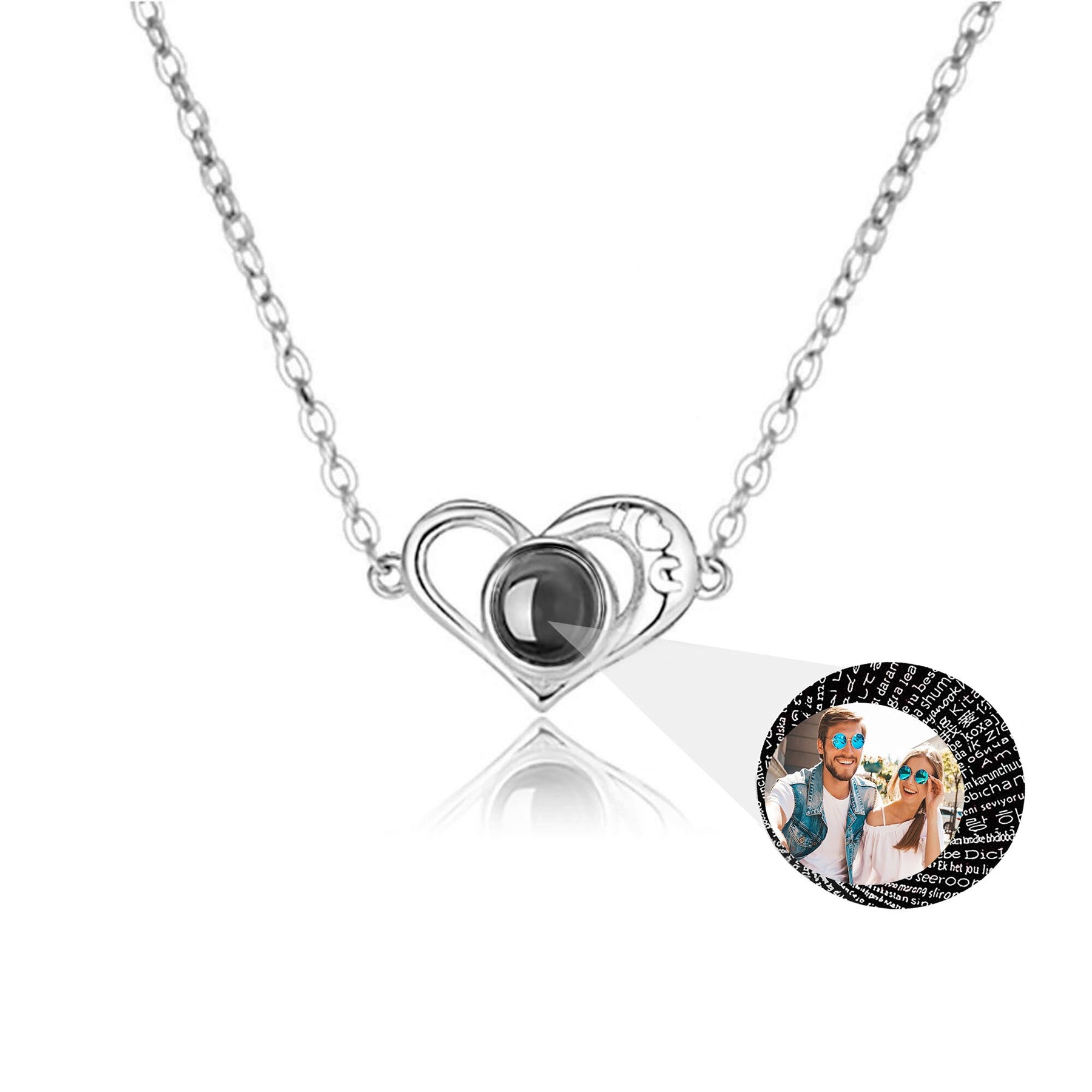 Love projection necklace with customizable photos memory of love Valentin