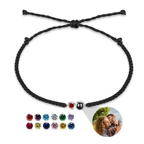 Customized birthstone Personalized Circle Photo Bracelet