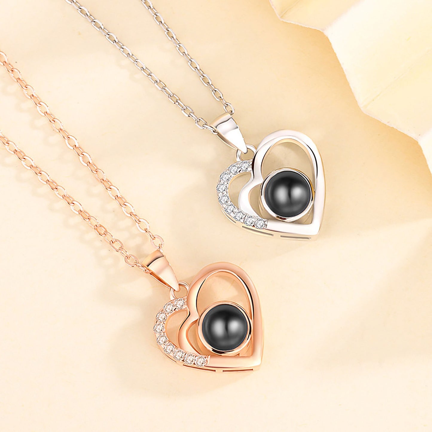 Anpassbarer Fotoprojektions-Halsketten-Anhänger-Schmuck für Liebhaber-Freundin