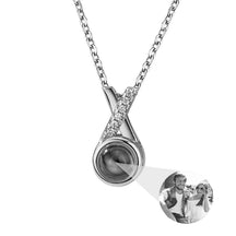 X-letter Projection Necklace With Customizable PhotosSilver 925 Necklace