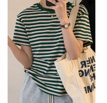 Casual O-neck Women Striped T-shirts  Spring Summer Short Sleeve Loose Female Tops