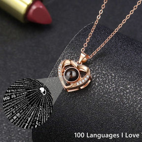 Personalized Heart Picture Necklace for Women Projection Pendant Photo Necklace