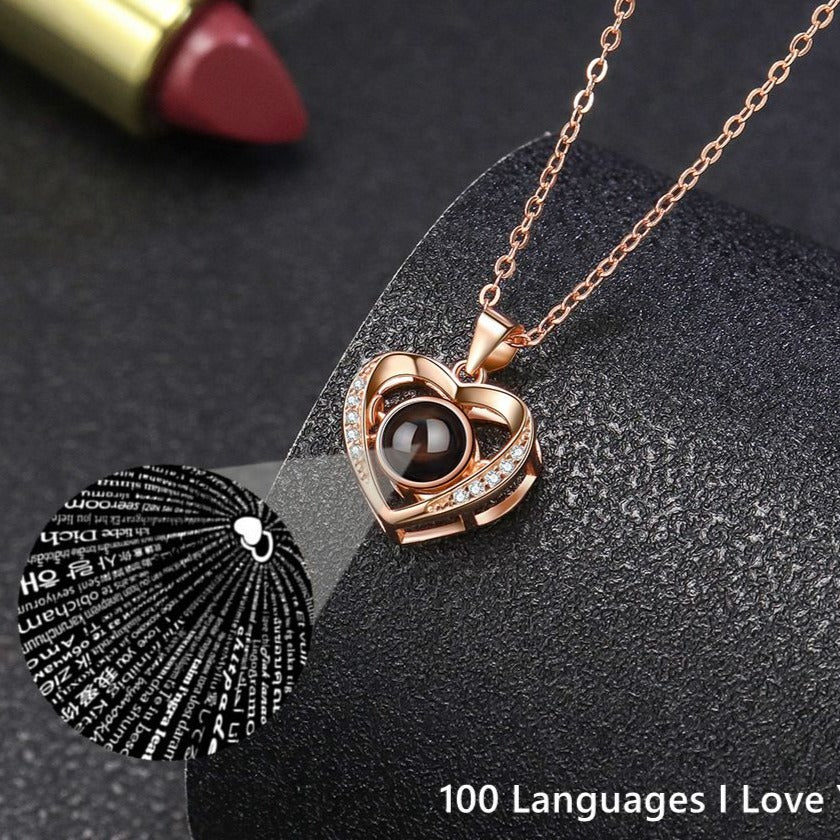 Personalized Heart Picture Necklace for Women Projection Pendant Photo Necklace