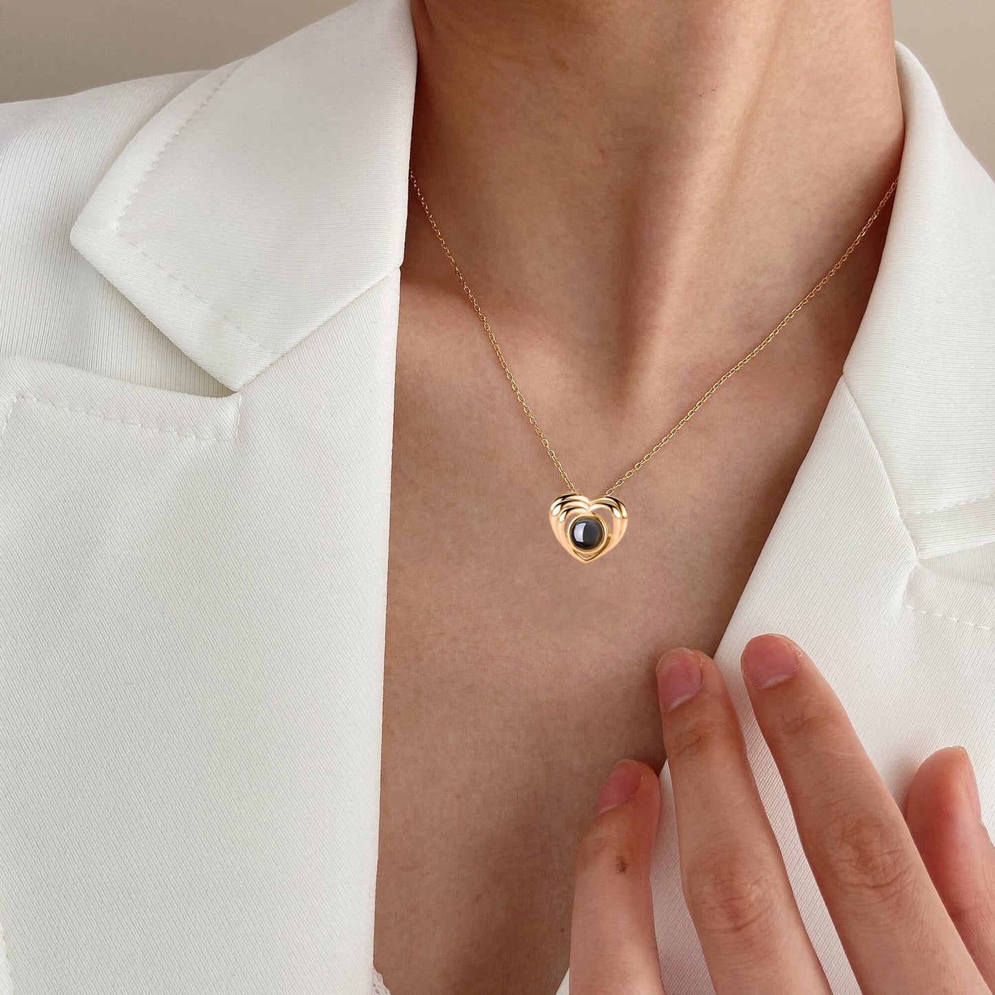 Customized photo necklace Projection Necklace Pendant For Lover Girlfriend