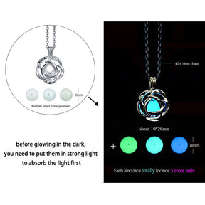 Luminous Dragon Necklace Glowing Night Fluorescence Silver Plated Glow In The Dark Necklace