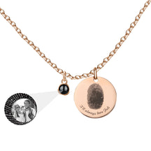 Fingerprint necklace with customizable photos Projection Necklace Pendant Jewelry