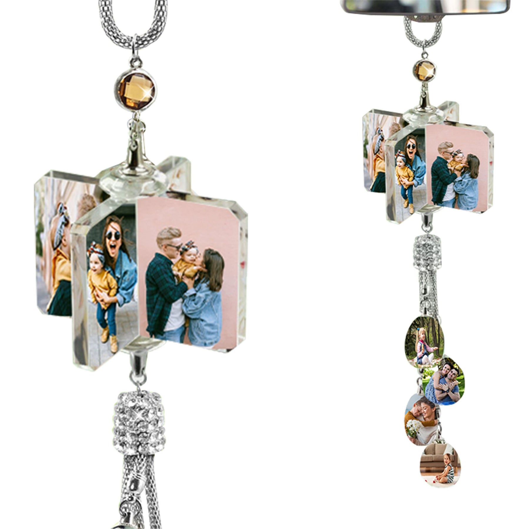 Customizable photo Car Rearview Mirror Pendant Car Interior Modeling Crystal Ball Ornaments