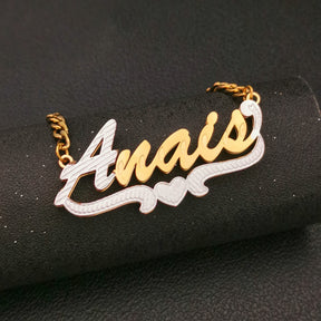 cuban link chain with name plate