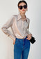 Turn-down Collar Solid Blouses Women Full Sleeve Loose Single-breasted Satin Shirts