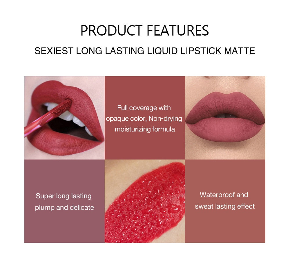 Liquid Lipstick Set Ultra Matte Velvet Waterproof Long Lasting Lip Glosses Nude Makeup Cosmetic Kit-2