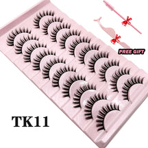 Strip Lashes 10-pairs Fluffy Mink Lashes 3D False Volume Eyelashes