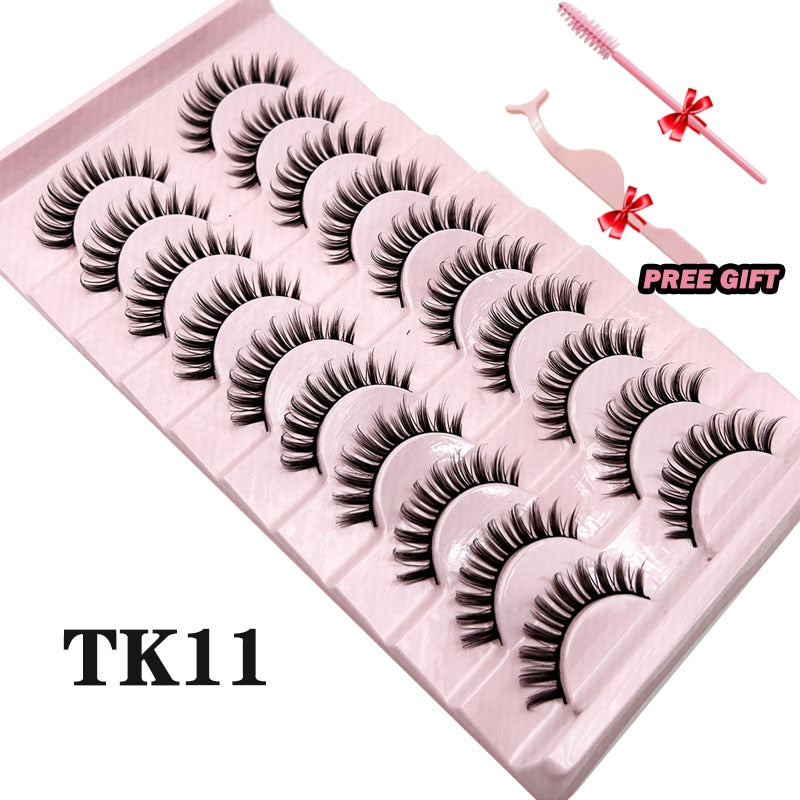 Strip Lashes 10 Paar Fluffy Mink Lashes 3D-Wimpern mit falschem Volumen