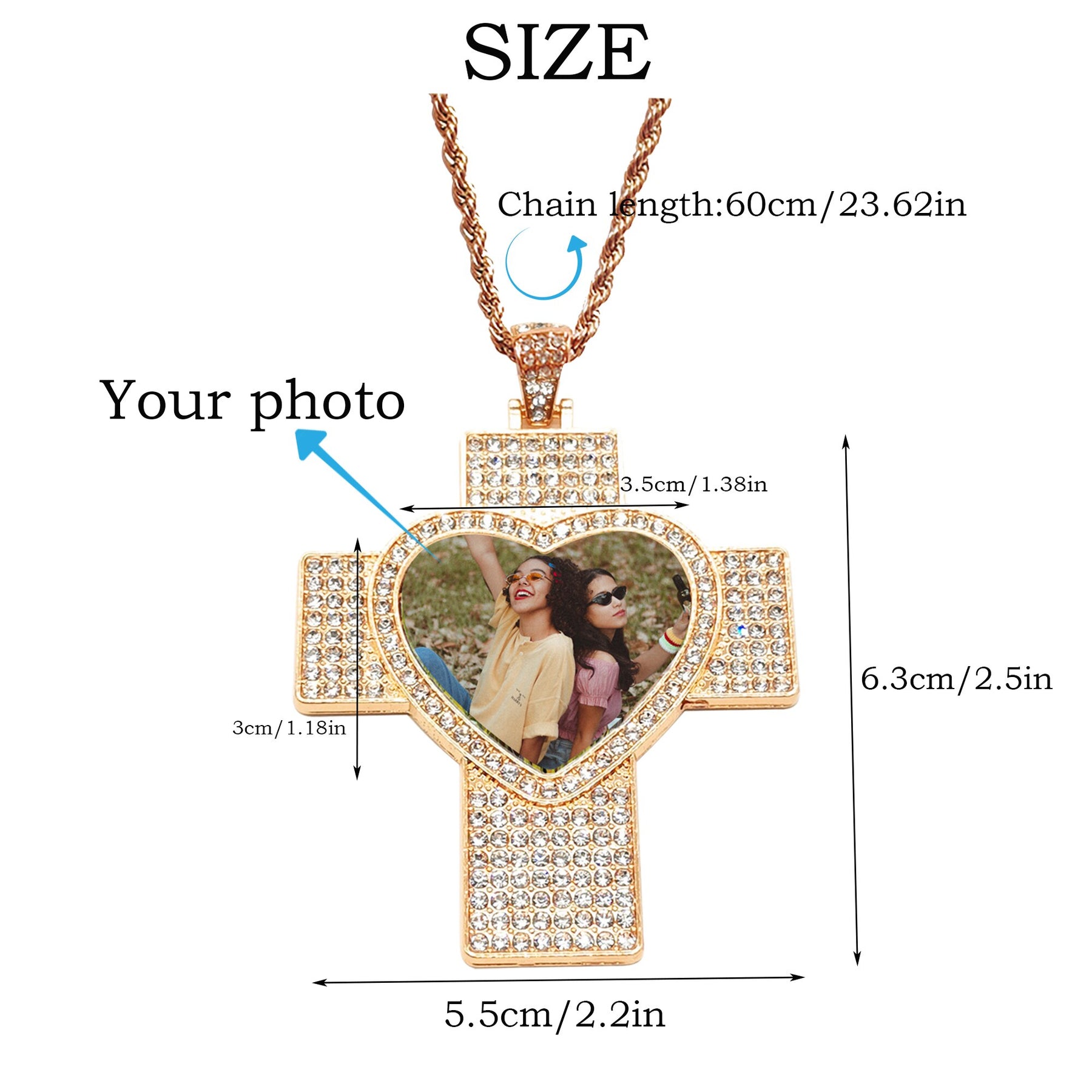 Customizable Photo Hip Hop Neck Fashion Jewelry Gifts Accessories Necklaces