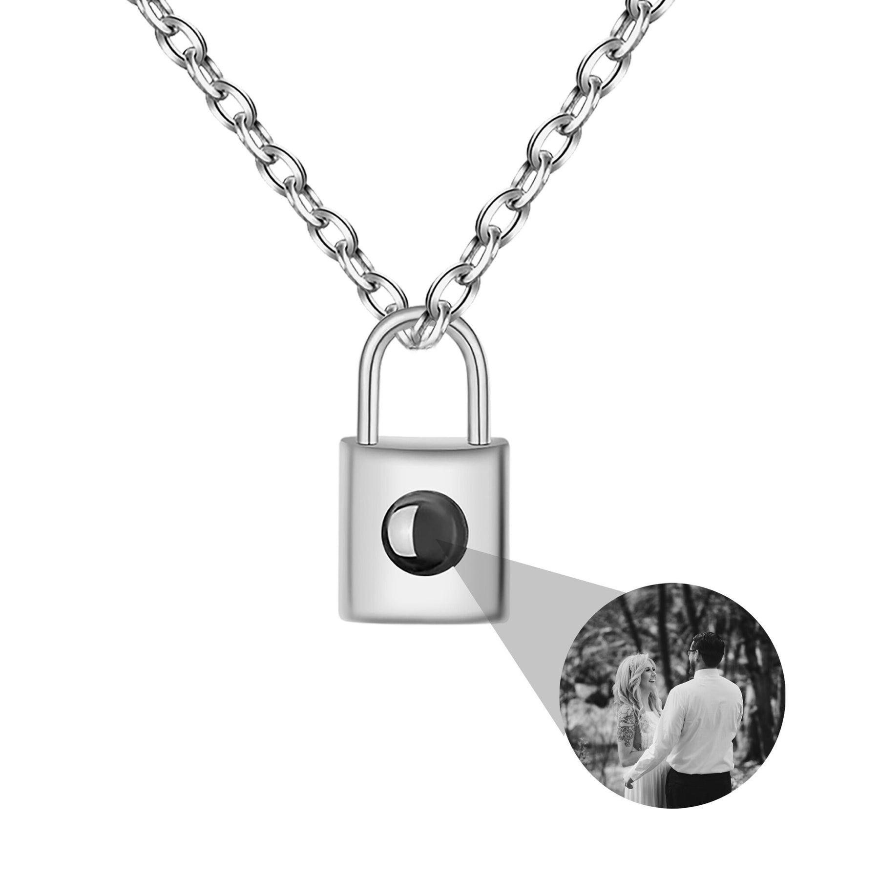 Customized photo key lock Projection Photo Necklace Personality Creative Pendant