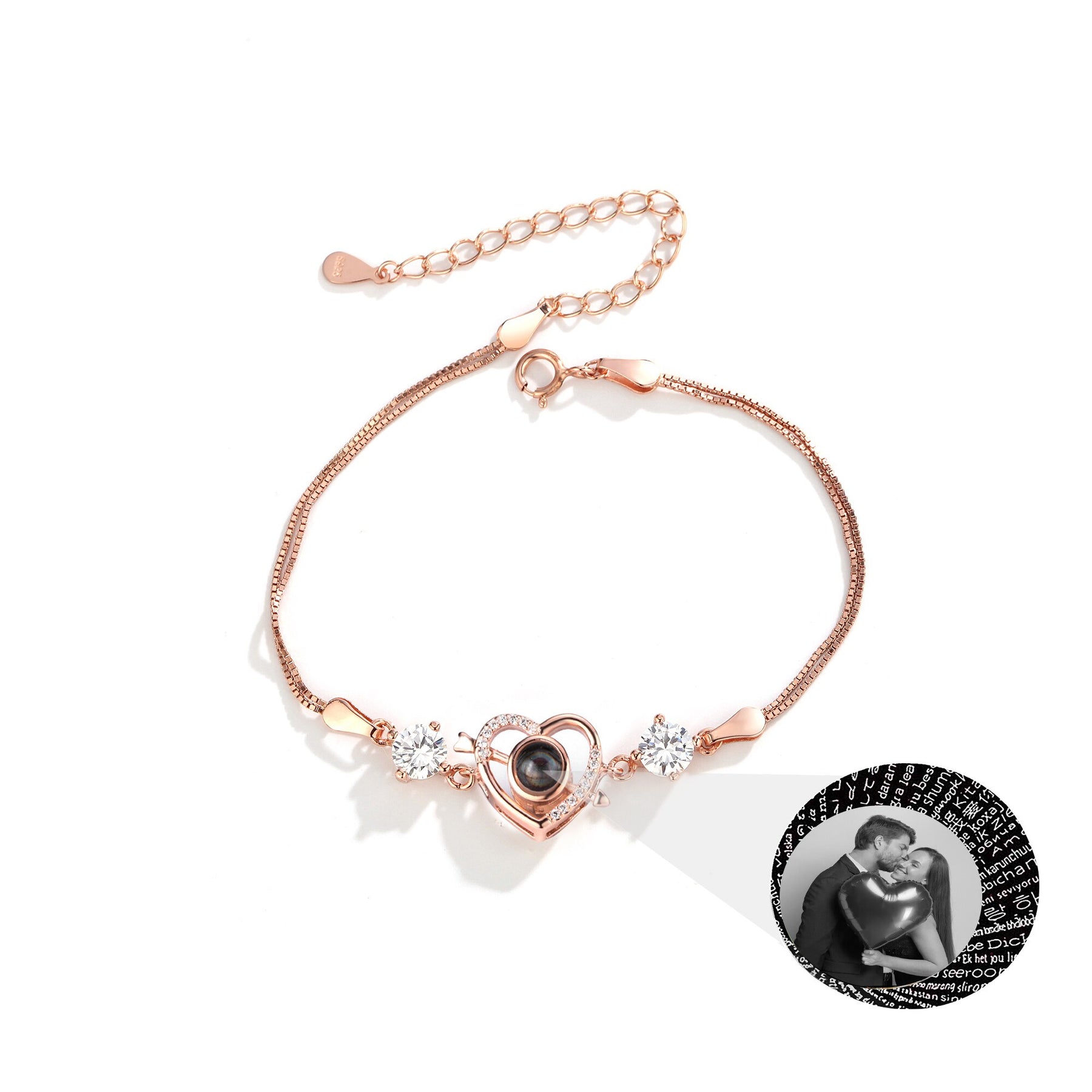 Foto personalizzata Bracciale proiezione amore Cupido Braccialetti commemorativi personalizzati