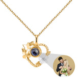 Flowers that can be customized for photos Personalized Projection Photo Necklace