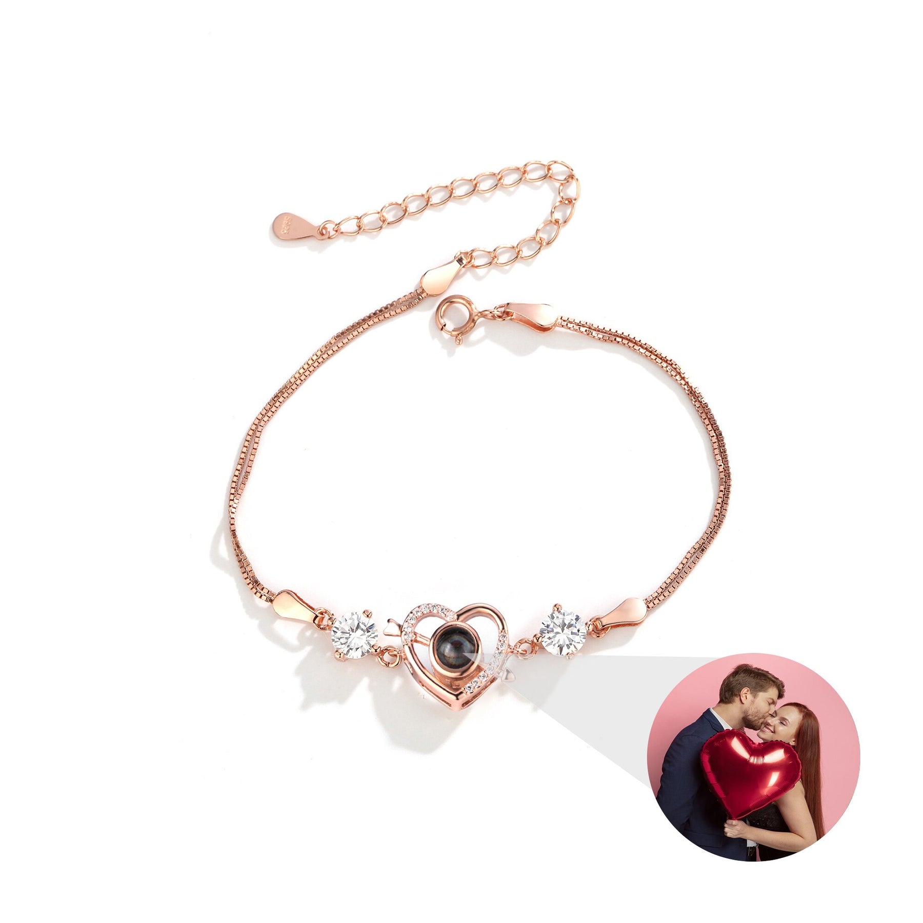 Foto personalizzata Bracciale proiezione amore Cupido Braccialetti commemorativi personalizzati