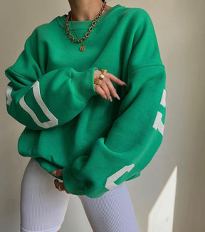 Casual Letters Print Sweatshirt Women Long Sleeve Loose Hoodies Y2k Streetwear