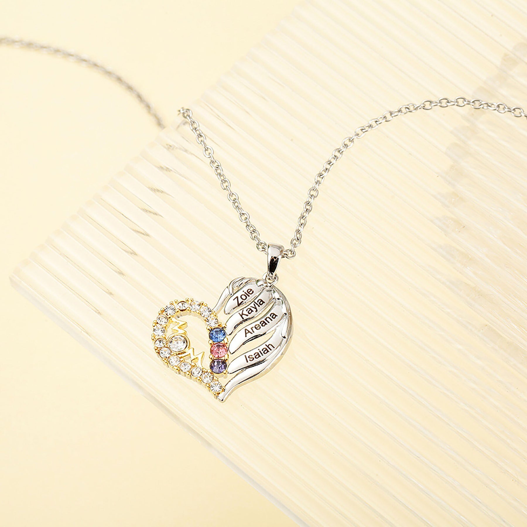 Customized Name Heart Shaped Semi Diamond Necklace Necklace Temperament Clavicle Chain