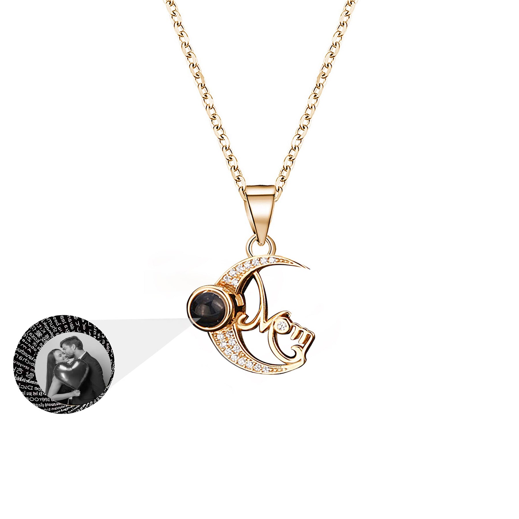 Customizable photo of the moon Projection Necklace  Pendant Jewelry