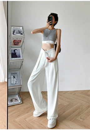 Casual Baggy Trousers Women Summer High-Waist Pants Loose Straight Mopping Pants