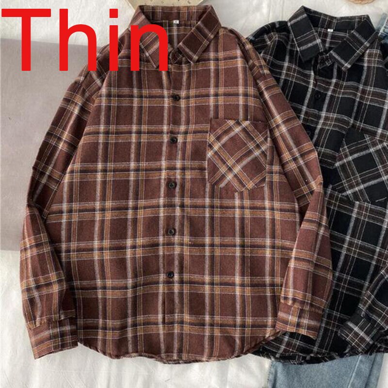 Velvet Thicken Plaid Shirts Blouses Autumn Winter Warm Shirts