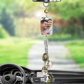 Customizable photos Car Rearview Mirror Hanging Ornament Artificial Crystal Styling