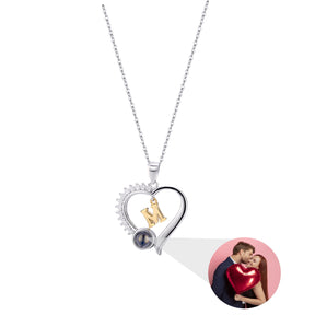 letter necklace Simple Heart Shaped Photo Custom Projection Necklace