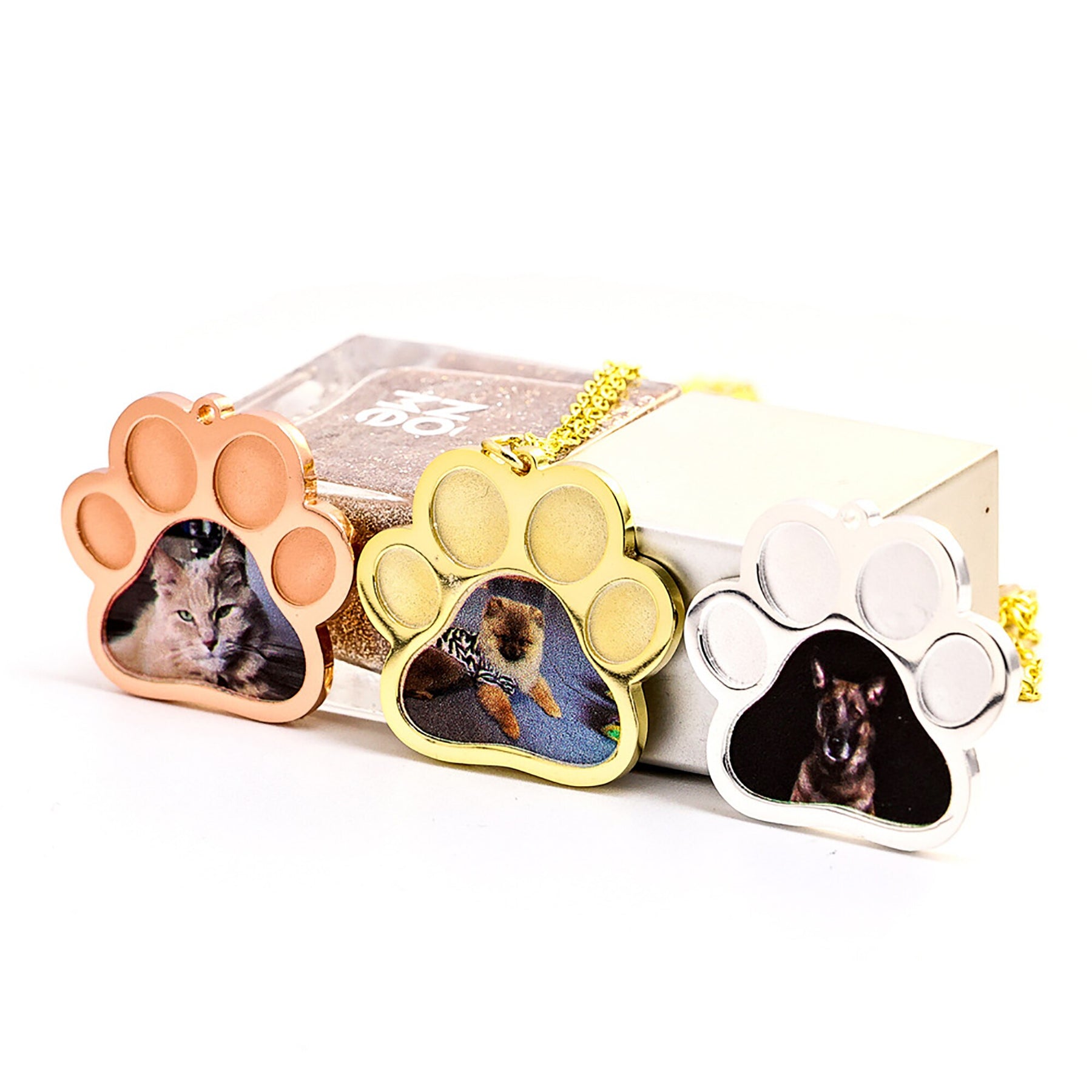 Custom Photo Memorial Jewelry Dog Paw Necklaces Cat Gift