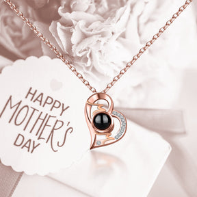 Collana con proiezione di cuore Ciondolo personalizzato con foto MOM