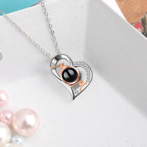 Heart Projection Necklace Personalized Photo MOM Pendant