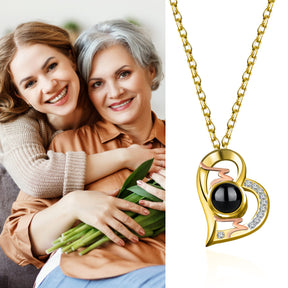 Collana con proiezione di cuore Ciondolo personalizzato con foto MOM