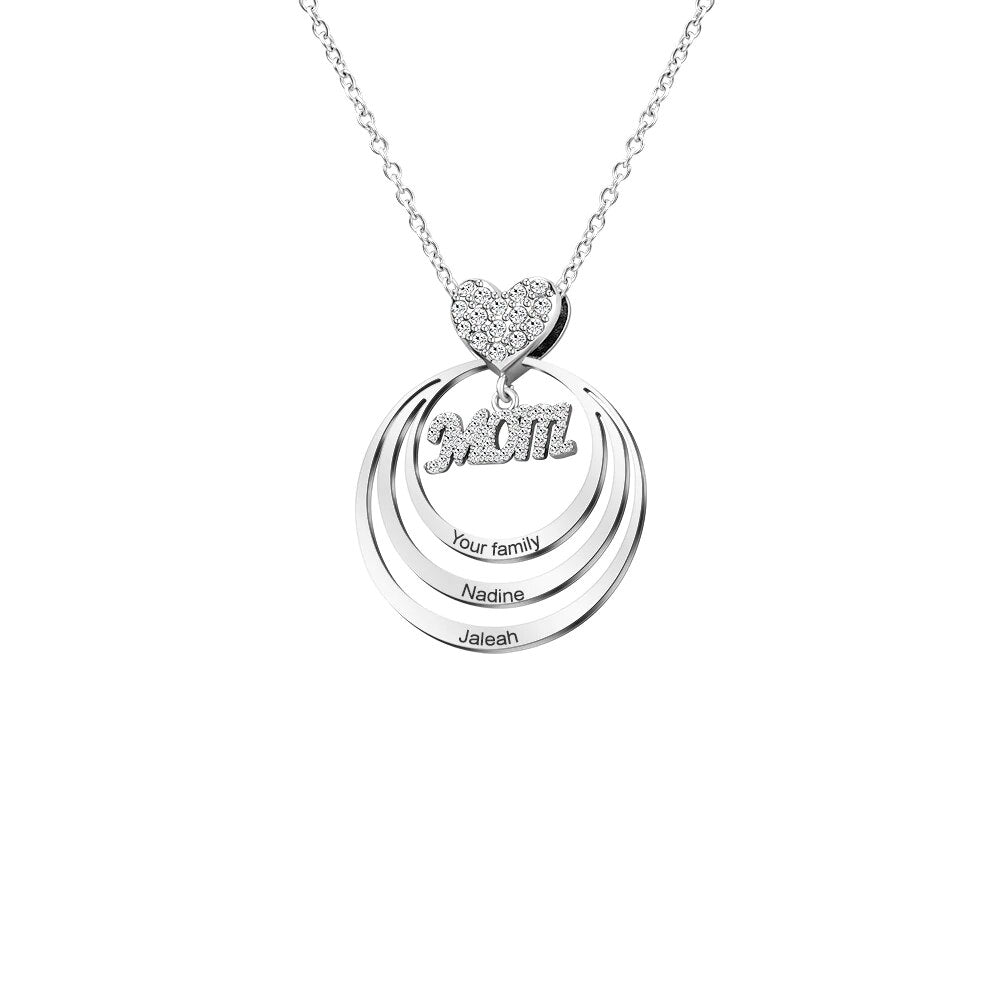 Custom MOM Infinite Love Name Necklace Personalized Kids Names Pendant