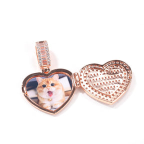 Large Size Heart Shape Custom Photo Locket Frame Pendant love necklaces for her